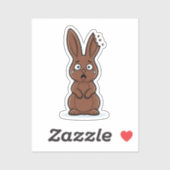Funny Bitten Ear Chocolate Bunny Victim Easter  シール (シート)
