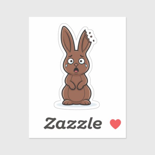 Funny Bitten Ear Chocolate Bunny Victim Easter  シール (シート)