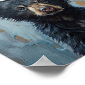 Funny Black Bear Toilet Paper Poster ポスター (角)