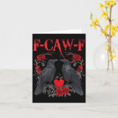 Funny Black Bird F-caw-f Anti Valentines Day Singl カード (黄色い花)
