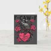 Funny Black Bird F-caw-f Anti Valentines Day Singl カード (黄色い花)