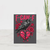 Funny Black Bird F-caw-f Anti Valentines Day Singl カード (正面)