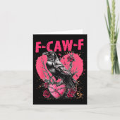 Funny Black Bird F-caw-f Anti Valentines Day Singl カード (正面)