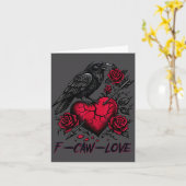 Funny Black Bird F-caw-f Anti Valentines Day Singl カード (黄色い花)