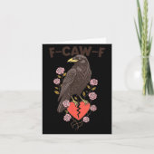 Funny Black Bird F-caw-f Anti Valentines Day Singl カード (正面)