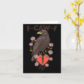 Funny Black Bird F-caw-f Anti Valentines Day Singl カード (黄色い花)