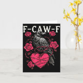 Funny Black Bird F-caw-f Anti Valentines Day Singl カード (黄色い花)
