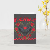 Funny Black Bird F-caw-f Anti Valentines Day Singl カード (黄色い花)