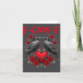 Funny Black Bird F-caw-f Anti Valentines Day Singl カード (正面)