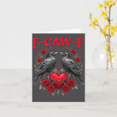 Funny Black Bird F-caw-f Anti Valentines Day Singl カード (黄色い花)