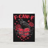 Funny Black Bird F-caw-f Anti Valentines Day Singl カード (正面)