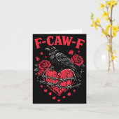 Funny Black Bird F-caw-f Anti Valentines Day Singl カード (黄色い花)