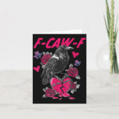 Funny Black Bird F-caw-f Anti Valentines Day Singl カード (正面)