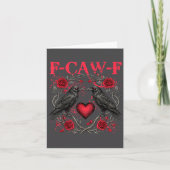 Funny Black Bird F-caw-f Anti Valentines Day Singl カード (正面)