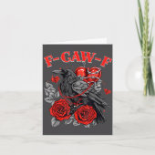 Funny Black Bird F-caw-f Anti Valentines Day Singl カード (正面)