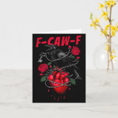 Funny Black Bird F-caw-f Anti Valentines Day Singl カード (黄色い花)