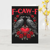 Funny Black Bird F-caw-f Anti Valentines Day Singl カード (黄色い花)