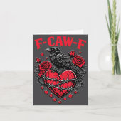 Funny Black Bird F-caw-f Anti Valentines Day Singl カード (正面)