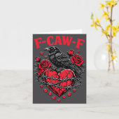 Funny Black Bird F-caw-f Anti Valentines Day Singl カード (黄色い花)