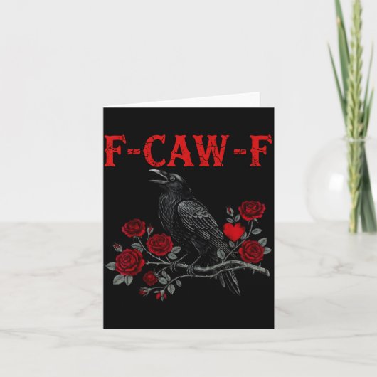 Funny Black Bird F-caw-f Anti Valentines Day Singl カード (正面)