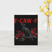 Funny Black Bird F-caw-f Anti Valentines Day Singl カード (黄色い花)