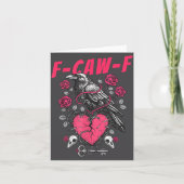 Funny Black Bird F-caw-f Anti Valentines Day Singl カード (正面)