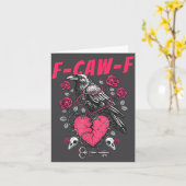 Funny Black Bird F-caw-f Anti Valentines Day Singl カード (黄色い花)