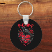 Funny Black Bird F-caw-f Anti Valentines Day Singl キーホルダー (正面)