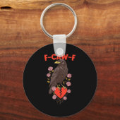 Funny Black Bird F-caw-f Anti Valentines Day Singl キーホルダー (正面)