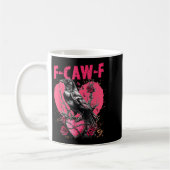 Funny Black Bird F-caw-f Anti Valentines Day Singl コーヒーマグカップ (左)