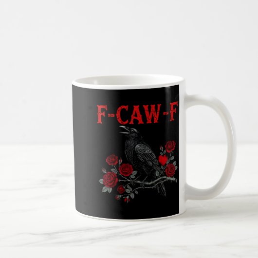 Funny Black Bird F-caw-f Anti Valentines Day Singl コーヒーマグカップ (右)