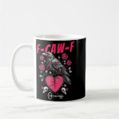Funny Black Bird F-caw-f Anti Valentines Day Singl コーヒーマグカップ (左)