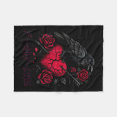 Funny Black Bird F-caw-f Anti Valentines Day Singl フリースブランケット (正面(横))