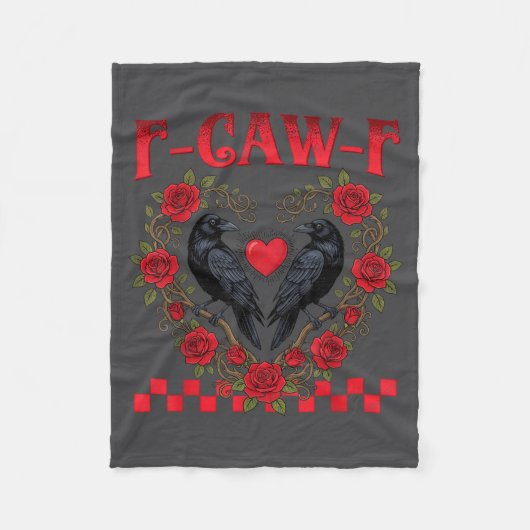 Funny Black Bird F-caw-f Anti Valentines Day Singl フリースブランケット (正面)