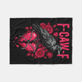 Funny Black Bird F-caw-f Anti Valentines Day Singl フリースブランケット (正面(横))
