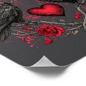 Funny Black Bird F-caw-f Anti Valentines Day Singl ポスター (角)