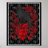 Funny Black Bird F-caw-f Anti Valentines Day Singl ポスター (正面)