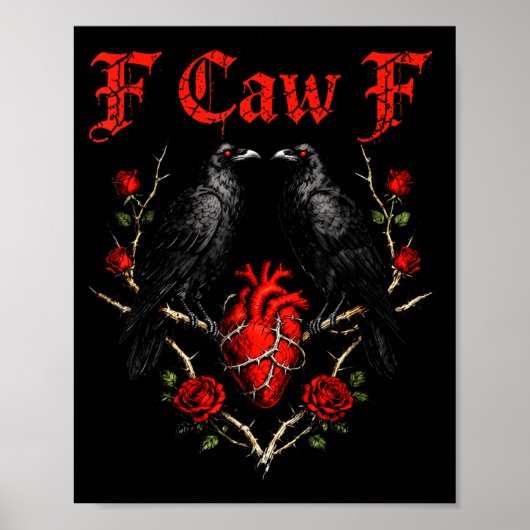 Funny Black Bird F-caw-f Anti Valentines Day Singl ポスター (正面)