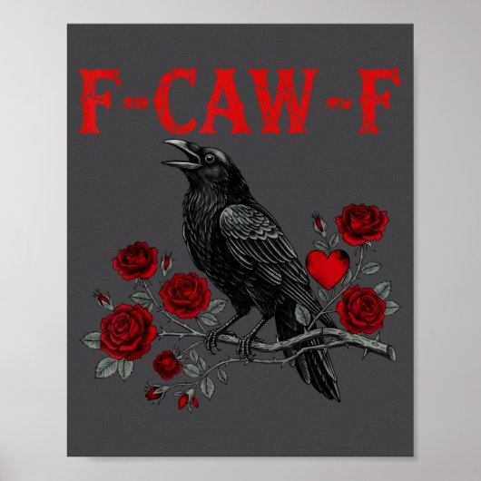 Funny Black Bird F-caw-f Anti Valentines Day Singl ポスター (正面)