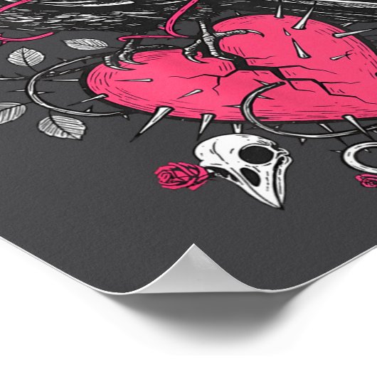 Funny Black Bird F-caw-f Anti Valentines Day Singl ポスター (角)