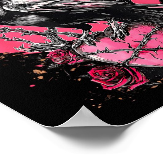 Funny Black Bird F-caw-f Anti Valentines Day Singl ポスター (角)