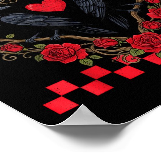 Funny Black Bird F-caw-f Anti Valentines Day Singl ポスター (角)