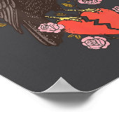 Funny Black Bird F-caw-f Anti Valentines Day Singl ポスター (角)