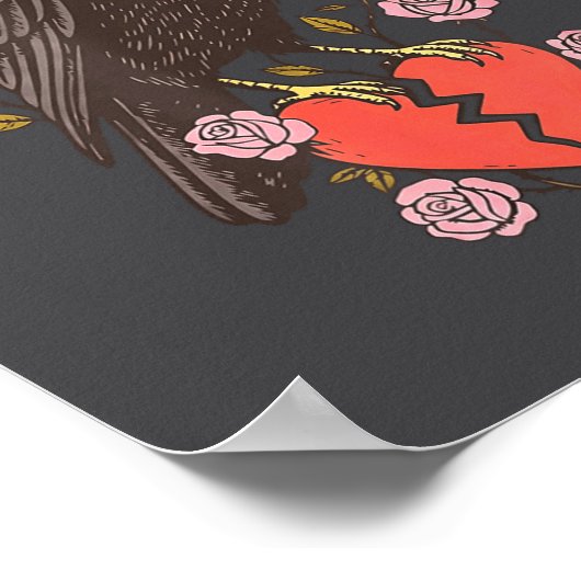 Funny Black Bird F-caw-f Anti Valentines Day Singl ポスター (角)