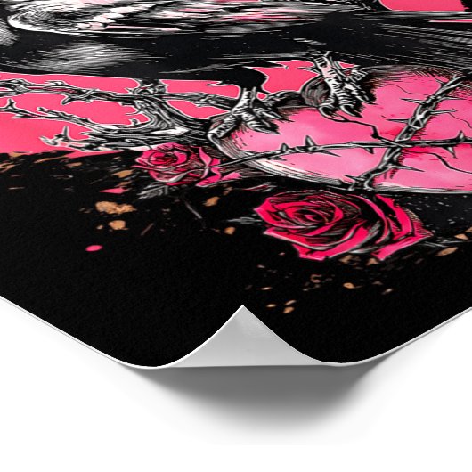 Funny Black Bird F-caw-f Anti Valentines Day Singl ポスター (角)