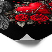 Funny Black Bird F-caw-f Anti Valentines Day Singl ポスター (角)