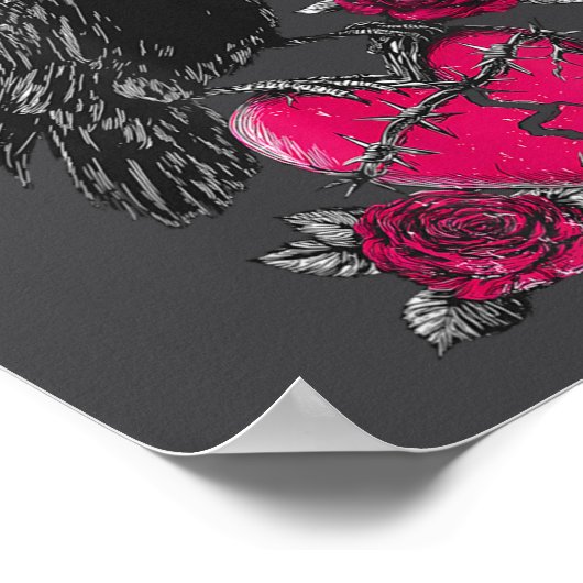 Funny Black Bird F-caw-f Anti Valentines Day Singl ポスター (角)