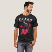 Funny Black Bird F-caw-f Anti Valentines Day Singl Tシャツ (正面フル)