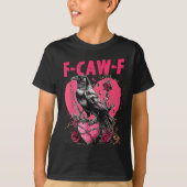 Funny Black Bird F-caw-f Anti Valentines Day Singl Tシャツ (正面)