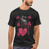Funny Black Bird F-caw-f Anti Valentines Day Singl Tシャツ (正面)
